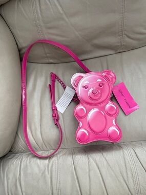 Betsey Johnson Teddy Gummy Bear OX Candy Crossbody Bag Pink